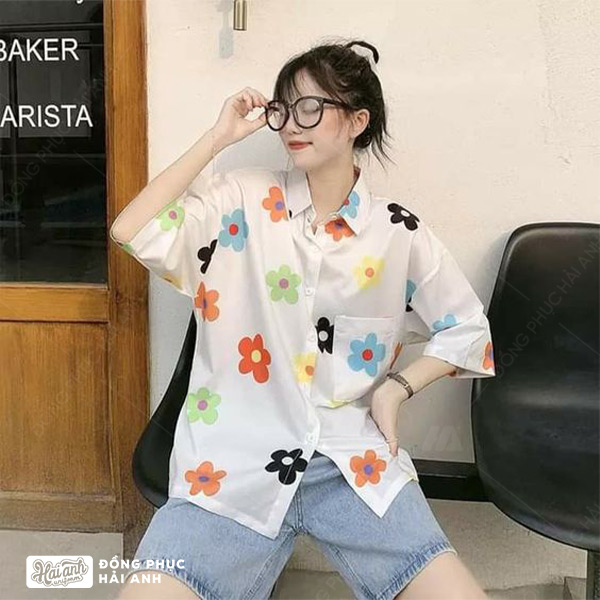Sơ mi họa tiết mang phong cách Vintage nhẹ nhàng