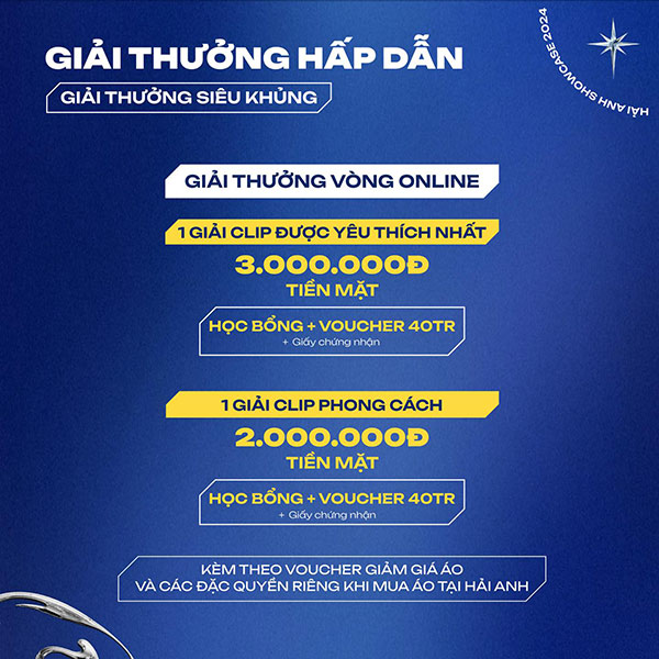 Giải thưởng vòng online kèm theo voucher mua áo độc quyền