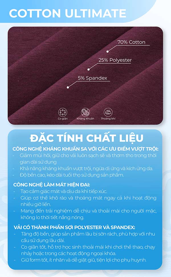 Bảng thành phần vải Cotton Ultimate 