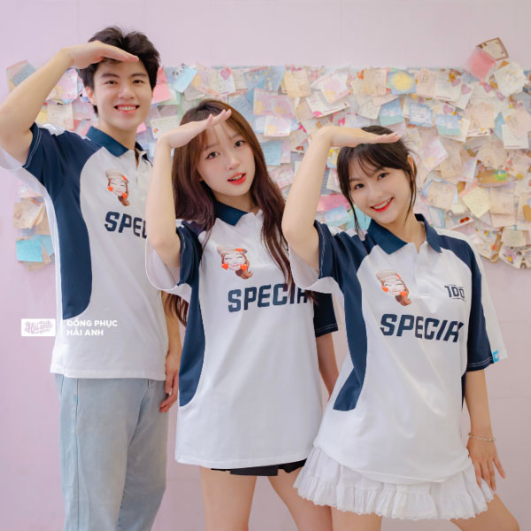 Wassup màu trắng gạo - Mẫu áo lớp polo với thiết kế nổi bật, thu hút