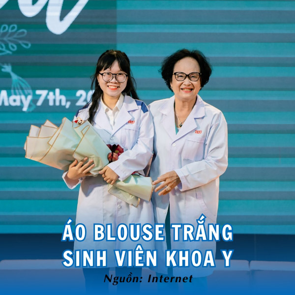 Áo blouse trắng sinh viên khoa Y HIU chuyên nghiệp