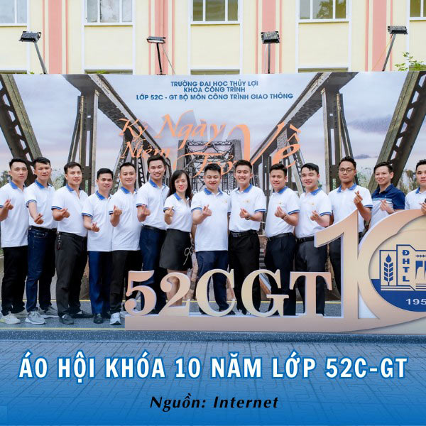 Mẫu áo hội khóa 10 năm lớp 52C-GT ấn tượng