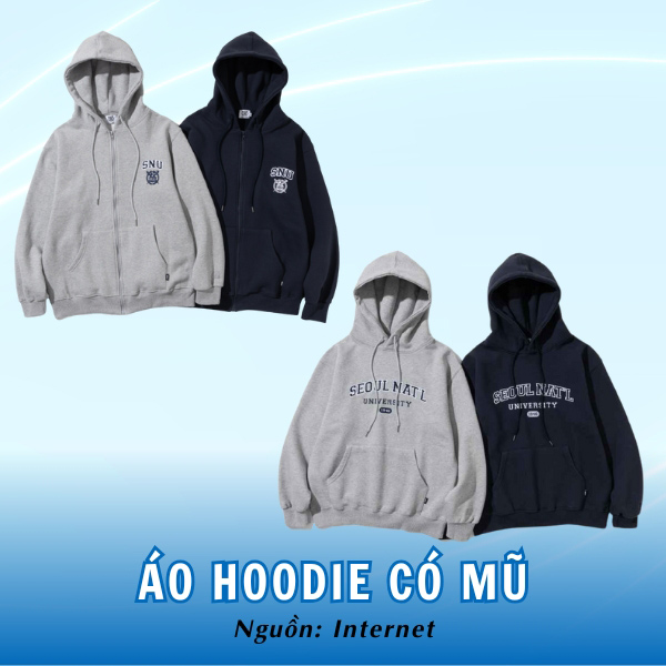 Áo hoodie có mũ đồng phục SNU cá tính 