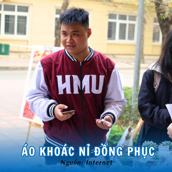 Thiết kế áo khoác nỉ đồng phục HMU hiện đại, thanh lịch