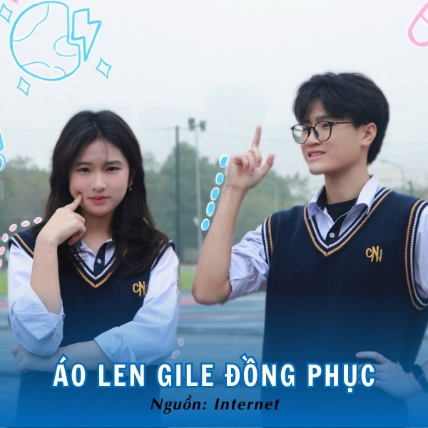 Áo len gile đồng phục THPT chuyên Nguyễn Huệ hiện đại, trẻ trung