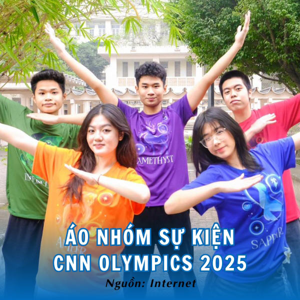 Áo nhóm sự kiện CNN OLYMPICS 2025 đa sắc nổi bật