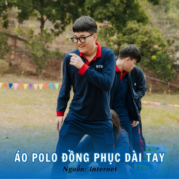 Áo thun đồng phục tay dài polo Trường THPT Đoàn Thị Điểm dày dặn, hợp thời trang