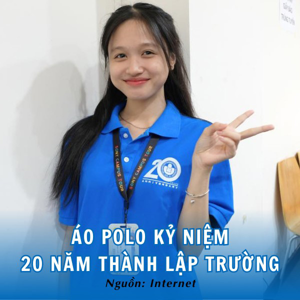 Mẫu áo polo kỷ niệm 20 năm thành lập trường tham khảo