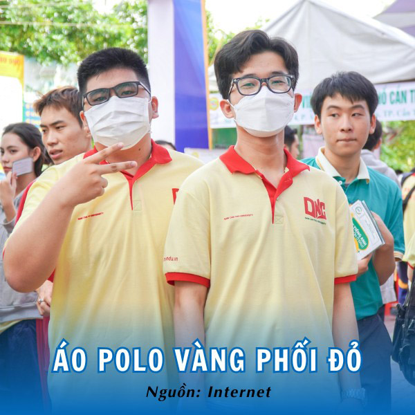 Sắc vàng nổi bật, phong cách năng động của áo polo Đại học Nam Cần Thơ