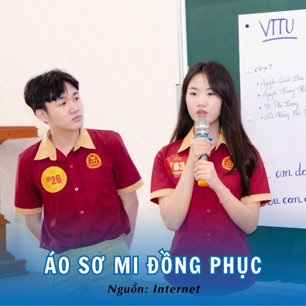 Đồng phục áo sơ mi đỏ sang trọng và đẳng cấp của VTTU