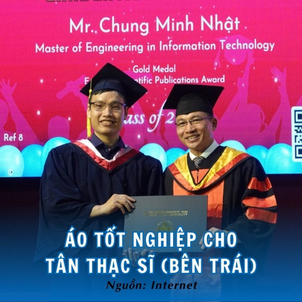 Áo tốt nghiệp cho tân Thạc sĩ uy nghiêm