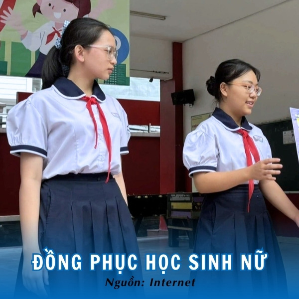 Đồng phục học sinh nữ THCS Âu Lạc duyên dáng