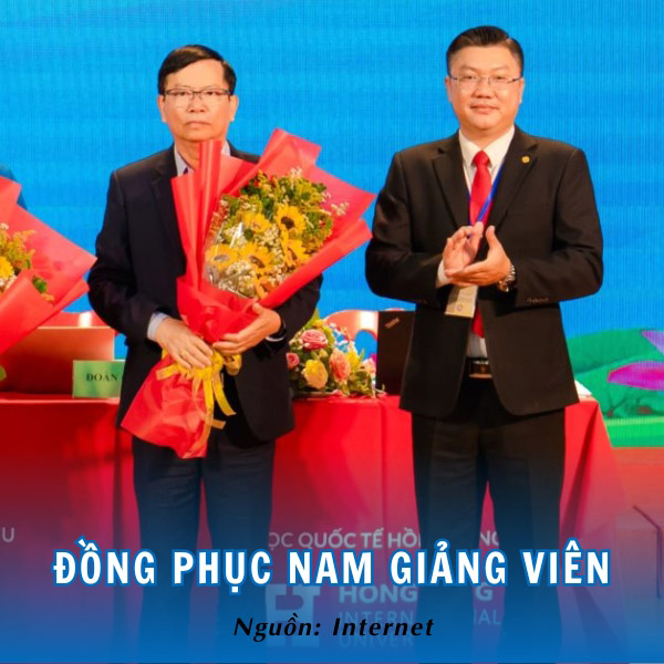 Đồng phục giảng viên nam ĐHQT Hồng Bàng trang trọng 