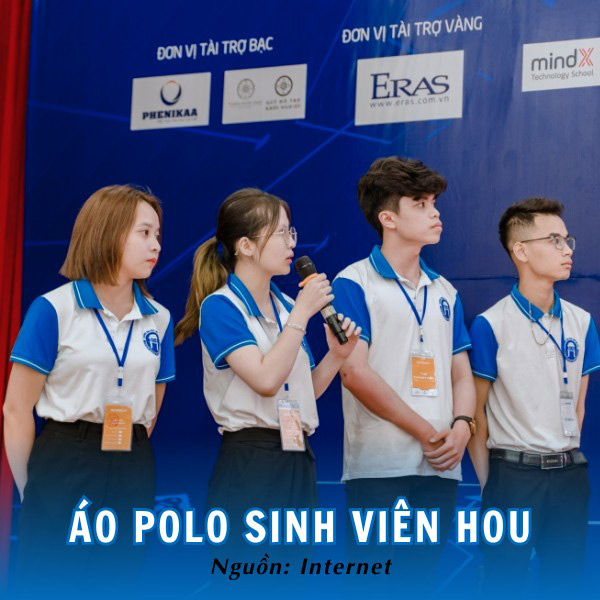 Áo đồng phục polo sinh viên HOU hiện đại, trẻ trung