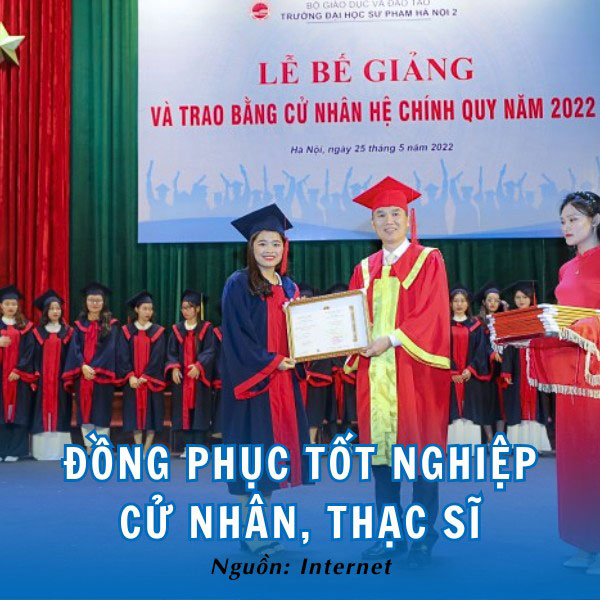 Lễ phục tốt nghiệp hệ cử nhân, thạc sĩ HPU2 lịch sự, sang trọng