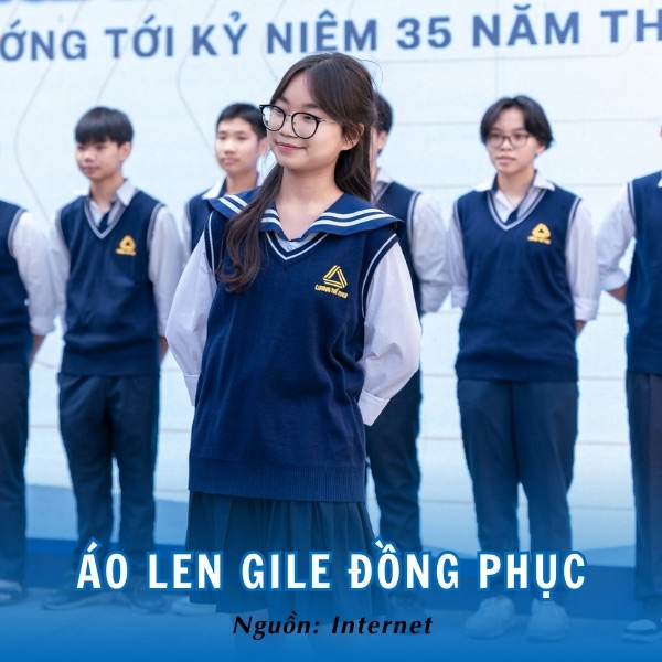 Áo len gile đồng phục Lương Thế Vinh hiện đại, tinh tế