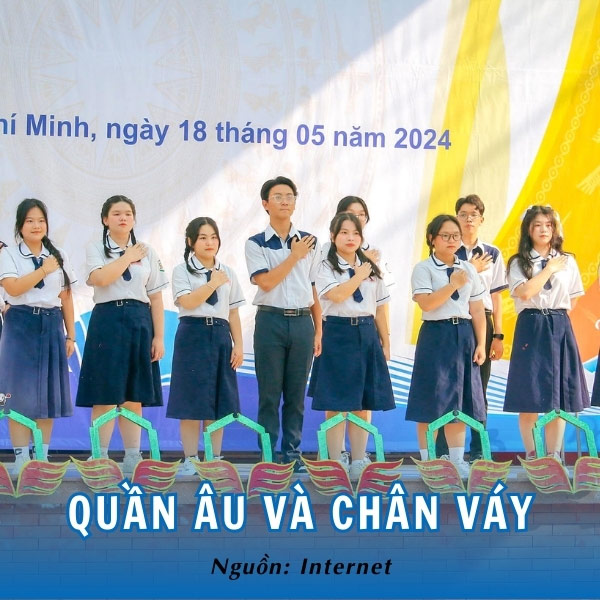 Quần âu và chân váy xanh than thanh lịch của học sinh Mạc Đĩnh Chi