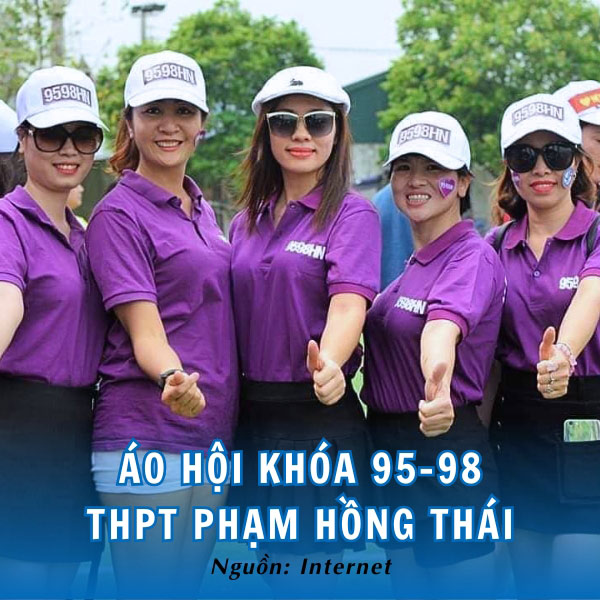 Áo hội khóa 95-98 THPT Phạm Hồng Thái màu tím lịch sự, nhã nhặn