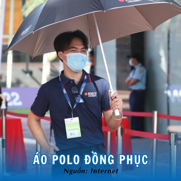 Áo polo đồng phục RMIT xanh đen cá tính