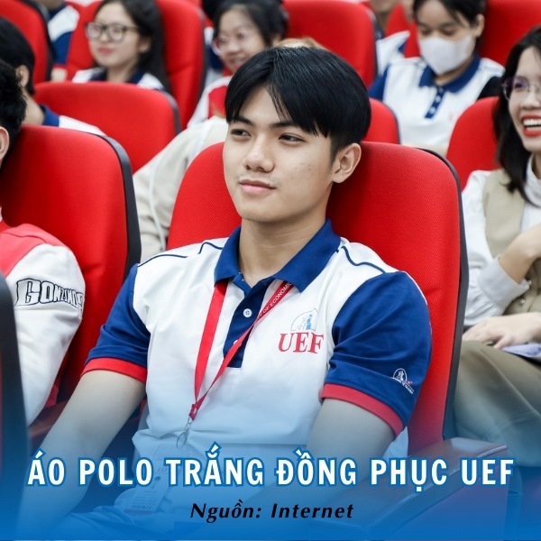Áo đồng phục polo trắng UEF thời thượng, bắt mắt 