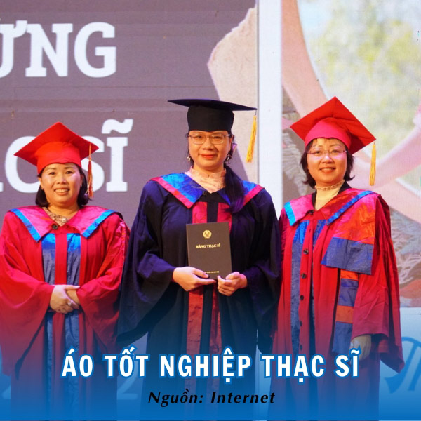 Áo tốt nghiệp Thạc sĩ đỏ rực trang trọng 