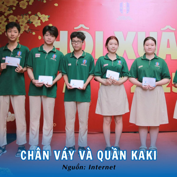 Chân váy và quần kaki đồng phục Trần Nhân Tông thanh lịch