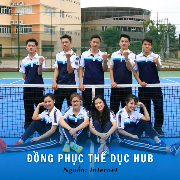 Đồng phục thể dục HUB xanh - trắng năng động 