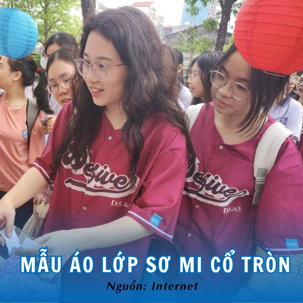 Kiểu dáng trẻ trung, nổi bật của áo lớp sơ mi cổ tròn trường Yên Hòa