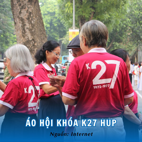 Tham khảo mẫu áo hội khóa K27 HUP thanh lịch, độc đáo 