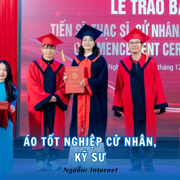 Áo tốt nghiệp Cử nhân, Kỹ sư đồng phục trường Đại học Vinh trang trọng