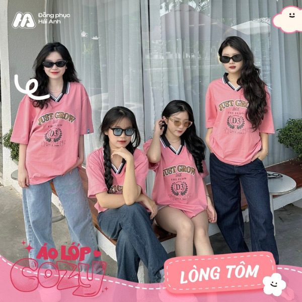 Áo lớp Cozy màu lòng tôm tươi trẻ, ngọt ngào