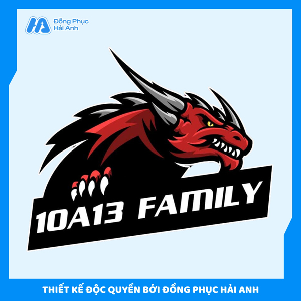 Logo lớp 10A13 gây ấn tượng với hình ảnh rồng đỏ đầy uy lực