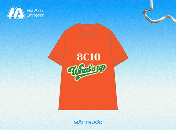 Logo áo lớp 8C10 trẻ trung, năng động