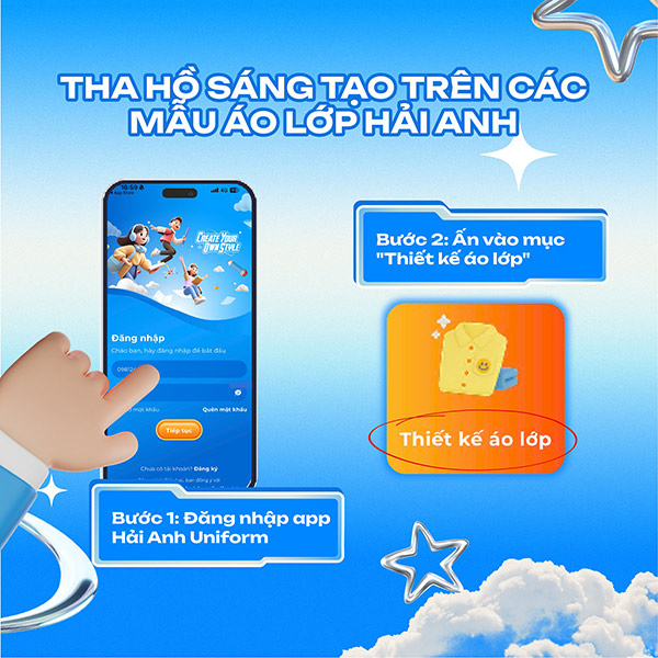 Trải nghiệm tự tay thiết kế logo “chất” tại app Hai Anh Uniform