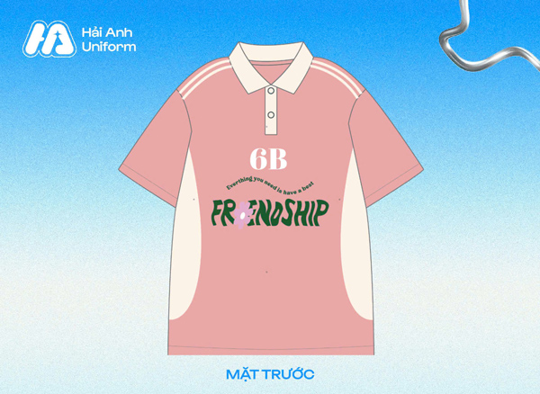 Logo lớp 6B nổi bật với dòng chữ “friendship”