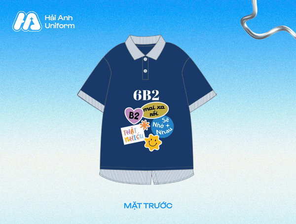 Logo lớp 6B2 phong cách vui tươi, gần gũi