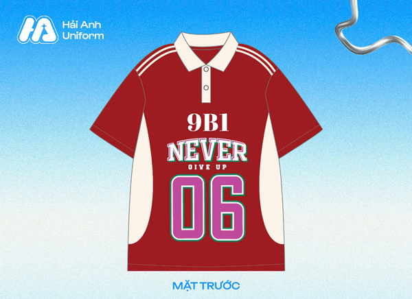 Mẫu logo lớp 9B “never give up”
