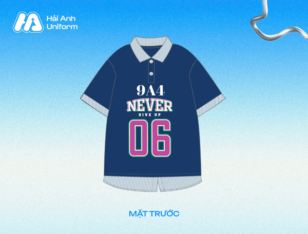 Logo lớp 9A4 mang thông điệp “never give up”