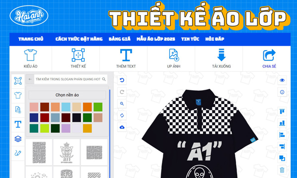 Thiết kế logo lớp 8A1 trên website đơn giản, dễ dàng