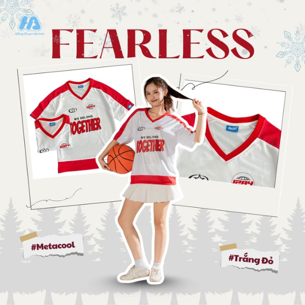 Thiết kế áo lớp đẹp màu trắng Fearless