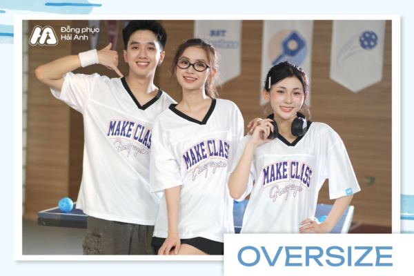 Áo lớp màu trắng Oversize trendy