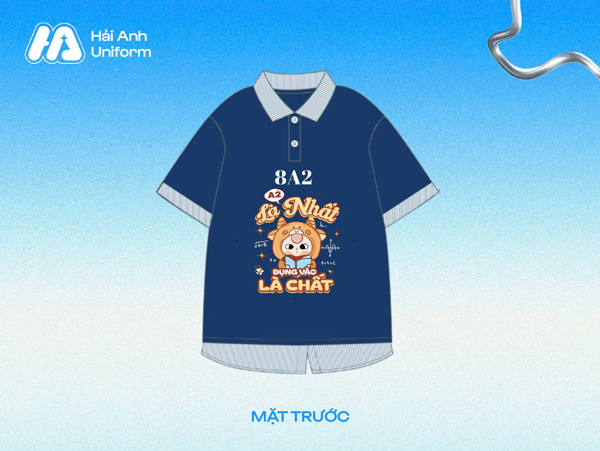 Logo lớp 8A2 với câu slogan “A2 là nhất, đụng vào là chất” siêu lầy lội