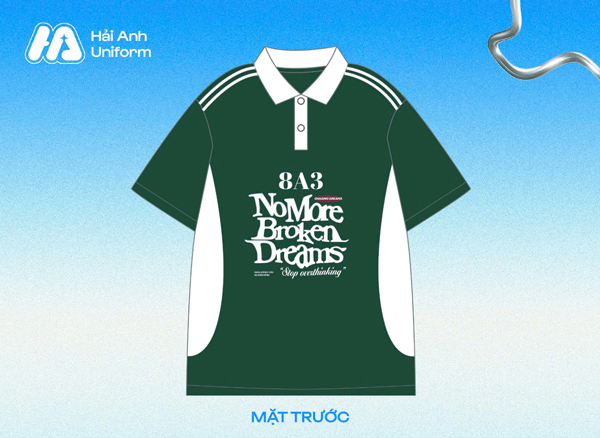 Logo lớp 8A3 “no more broken dreams - stop overthinking”