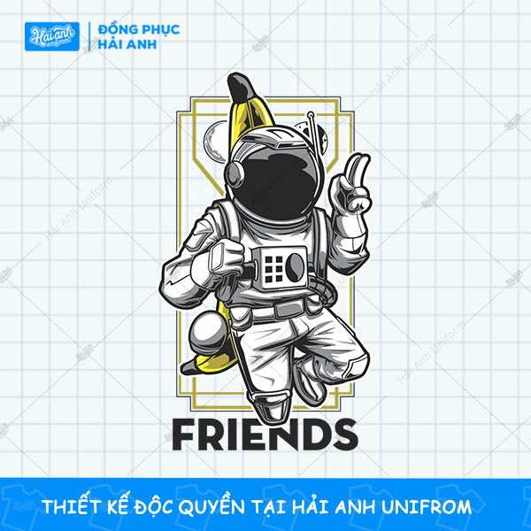 Mẫu Hình In Vũ Trụ – Phi Hành Gia Đang Bay Friends