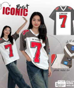 Mẫu Áo Lớp Oversize Iconic Màu Trắng Phối Xám Ghi - ảnh 2