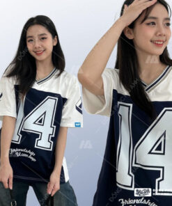 Mẫu Áo Đồng Phục Lớp Oversize Iconic Màu Xanh Đen Phối Trắng - ảnh 2