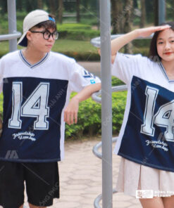 Mẫu Áo Đồng Phục Lớp Oversize Iconic Màu Xanh Đen Phối Trắng - ảnh 3