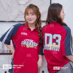 Mẫu Áo Lớp Polo Oversize Unite Màu Đỏ Đô