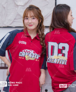 Mẫu Áo Lớp Polo Oversize Unite Màu Đỏ Đô