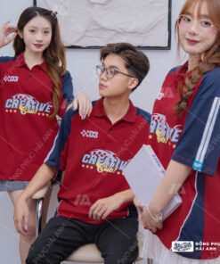 Mẫu Áo Lớp Polo Oversize Unite Màu Đỏ Đô - ảnh 2